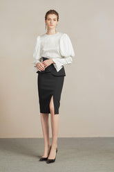 Luminescent Satin Puff Sleeve Blouse
